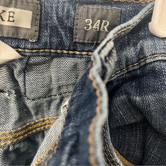 BKE Denim Jake Bootleg Jeans Mens Size 34R Dark Wash Distressed Denim Everyday - Picture 7 of 15